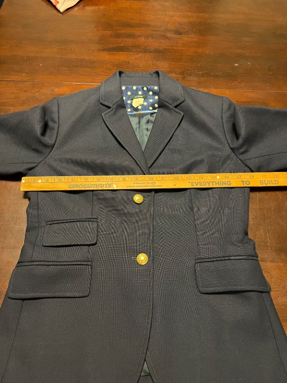 J CREW SCHOOLBOY BLAZER NAVY WOOL SILK TIE ACCENTS - Picture 8 of 10